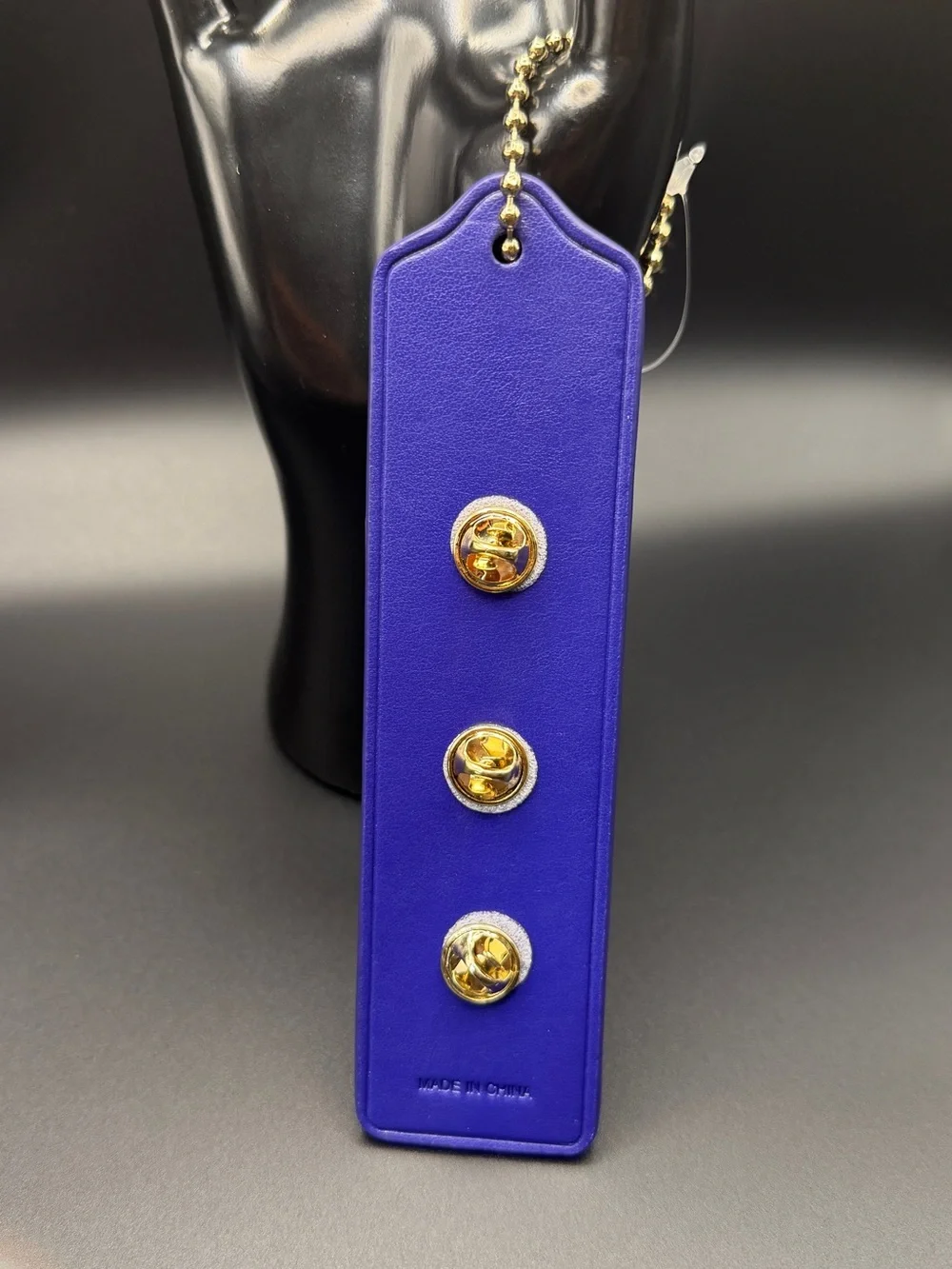 COACH Purple Leather Keychain with Playful Pins